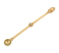 Beaupretty Brass Hawan Spoon for Pouring Ghee Pure Brass Spoon for Offering Oblations Ritual with Long Handle for Fire Ceremonies Ash Removal and Sacred Use