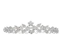 Beaupretty Bridal Crown Tiara Headband with Comb Crystal Rhinestone Wedding Hair Comb for Bride Engagement Party and Holy Communion Silver Hair Accessories