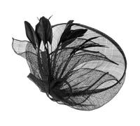 Beaupretty Bridal Fascinator Headpiece Lightweight Breathable Vintage Tea Party Hat Women Wedding Banquet Hair Accessory Elegant Black Mesh Headdress for Brides and Guests