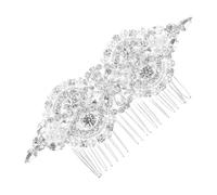 Beaupretty Bridal Hair Comb Comfortable Wear Silver Zinc Alloy Side Comb with Artificial Diamonds Not Easily Deformed or Broken, for Weddings, Proms and Special Occasions
