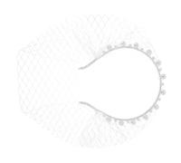 Beaupretty Bridal Veil Headband with Vintage Pearl Design Breathable Mesh Flower Fascinator for Weddings Tea Parties and Masquerade Events Durable and Elegant Bride Accessories