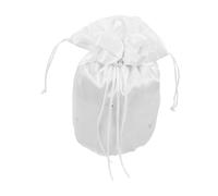 Beaupretty Bridal Wedding Money Bag White Handbag with Pearl Lightweight Portable Charming Embroidery Romantic Flower Design for Wedding Party Favor Pouch
