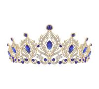 Beaupretty Bride Crowns for Wedding Crystal Headband Blue Alloy Easy to Wear Easy to Take Off Birthday