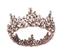 Beaupretty Bride Tiara Baroque Style Crown Bridal Wedding Crown Pearl Headpiece Fashion Accessory
