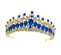Beaupretty Brilliant Bride Crown Luxury Rhinestone Wedding Headdress for Women Elegant Hair Accessory for Special Parties and Proms Chic Blue Design for Bridal Wear