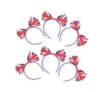 Beaupretty British Flag Hair Accessories 6pcs Set Union Jack Bow Headbands Football Fan Hair Bands for Uk Sports Events