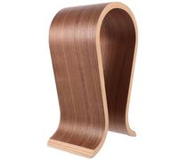 Beaupretty Brown Wooden U Shape Headphone Stand for Desk Heavy Duty