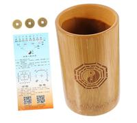 Beaupretty Buddhist Divination Bamboo Tube with Copper Coins for Fortune Telling Game Props Traditional Spiritual Tool for Temple Use and Family Fun Includes Large Coins and Round Diagram