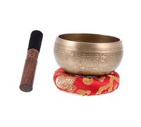 Beaupretty Buddhist Sound Bowl Meditation Bowl Coppery Set for Yoga and Reiki Practices Includes and Holder for Deep Relaxation Random Color
