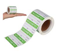 Beaupretty Calibration Stickers Self-Adhesive Writable Green Permanent Labels 300 Count Roll for Instrument Testing and Compliance