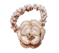 Beaupretty Camellia Hair Tie Women's Pearl Scrunchie Flower Hairband for Ponytail Braid Bun