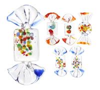Beaupretty Candy Ornaments Glass and Japanese Style 6pcs Assorted Colour Artistic Home Decoration Pieces Color for Dining-room Display Christmas Decorations