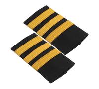 Beaupretty Captain's Shoulder Boards with Three Gold Stripes Indian Silk Ribbon Pilot Epaulets for Airline Uniforms Durable Embroidery Soft Comfortable for Flight Attendant Costumes and