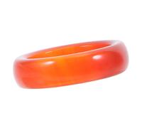 Beaupretty Carnelian Crystal Band Ring 17Mm Smooth Donut Gemstone for Women Anniversary Birthday Christmas