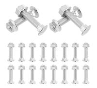 Beaupretty Carriage Bolt Kit Fully Threaded 20 Sets Carbon Steel with Nuts and Washers Portable Bolts Zinc Plated Hardware Set for Truck Bed Mounting for Automotive and Industrial Use