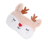 Beaupretty Cartoon Deer Eye Mask Adjustable Breathable Blindfold for Sleep Travel Relaxation Delicate Embroidery Design for Meditation Siesta