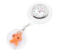 Beaupretty Cartoon Rabbit Nurse Pocket Watch with Clip-on Chain, Easy to Carry Silicone and Alloy Material, Dial, Adorable Design for Work in The Hospital