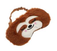 Beaupretty Cartoon Sleep Eye Mask for Soft Plush Sloth Design with Light Blocking Fuzzy Comfortable Cover for Travel Nap Night Relaxation