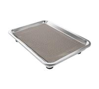 Beaupretty Cat Water Fountain Tray with Raised Edge and Anti-spill Design, Stainless Steel Elevated Drip Tray with Drainage Mat, Splash Guard for Cats and Dogs