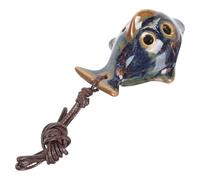 Beaupretty Ceramic 6-Hole Ocarina Instrument for Beginners with Smooth Surface and Burr-Free Design, Blue Traditional Fish-Shaped Wind Instrument for Children and Beginner Players