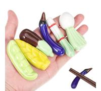 Beaupretty Ceramic Chopstick Rest Set Versatile Usage, for and Compact Design 6pcs Cute Vegetable Shapes Dining Table Decor and Sushi Meals at Home