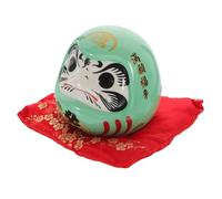 Beaupretty Ceramic Daruma Money Jar Piggy Bank Green Japanese Coin Saving Pot Large Capacity Cute Cartoon Coin Bank for Home Decoration and Gift