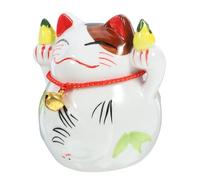 Beaupretty Ceramic Fortune Cat Piggy Bank for Money Saving Japanese Luck Cat Sculpture Sturdy Material Craft Detail Office Home Restaurant Decor
