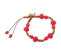 Beaupretty Ceramic Gourd Bead Bracelet for Women Feng Shui Lucky Attracting Prosperity and Wealth Intricately Crafted Gourd Charms Versatile Fashion Accessory Christmas and Birthdays