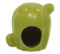 Beaupretty Ceramic Hamster Hideout Small Pet Nest Cactus Shape Cooling Bed Decorative Hamster House for Hedgehogs and Chinchillas Summer Hideaway