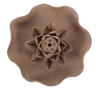 Beaupretty Ceramic Incense Burner Safe and Secure Aromatherapy Plate with Design in Coffee Colour, round Zen Style Incense Tray for Candles for Meditation Room Or Hotel Decor