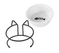 Beaupretty Ceramic Raised Cat Bowl Neck Protection, Elevated Food and Water Dish for Cats, Single Compact Pet Feeding Bowl for Daily Use