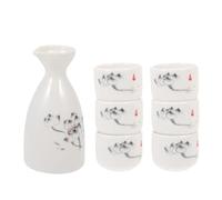 Beaupretty Ceramic Sake Bottle and Liquor Holder Set for Drinking Spirits and Sake Japanese Style with Cups for Private Gatherings of Friends and Family