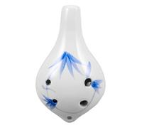 Beaupretty Ceramic Six Hole Ocarina with Small Longmouth Design Pure Alto C Key Ergonomic Wind Instrument for Beginners and Music Lovers Portable for Camping and Gatherings