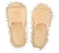 Beaupretty Chenille Bottom Mop Slippers for House Cleaning Washable Dusting Shoes with Slip Sole and Open Toe Design Comfortable Winter Indoor Slippers for Men and Women