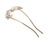 Beaupretty Chic Rhinestone Pearl Hair Fork Bun Hairpin Women's Headdress Accessory