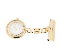 Beaupretty Chic Women Nurse Watch with Rhinestone Face Metal Chain Hanging Fob Watch Clear Dial Quartz Movement Water Resistant