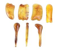 Beaupretty Chinese Scrape Tool Body Care Tool 7Pcs Resin Gua Sha Massage Stick for Facial and Body Muscle Pain Relief Home-Use Beauty Salon