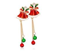 Beaupretty Christmas Brooch Pin Alloy Creative Xmas Bell Lapel Pin Rhinestone Brooch for Clothes Backpacks