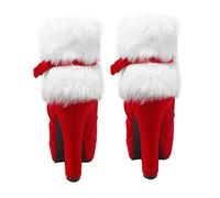 Beaupretty Christmas High Heel Ankle Boots with Bow Women Winter Short Plush Shoes Holiday Party Fashion Footwear