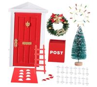 Beaupretty Christmas Miniature Furniture Model Red Elf Door Decoration for Doll House DIY Micro Landscape Ornament Smooth Surface Holiday Decor