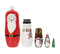 Beaupretty Christmas Nesting Dolls Painted Russian Dolls for Home Decor Party Ornaments Christmas Decorations