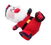 Beaupretty Christmas Plush Dog Toy Santa Claus Stuffed Toy for Puppy Teething Interactive Play Festive Dog Squeaky Plush Chewer