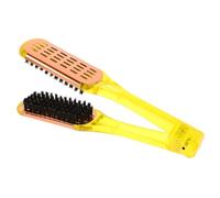 Beaupretty Clamp Hair Brush Soft Bristles Double-Sided Detangler Comb for Curly and Straight Hair Stylish Aluminum Alloy Design Comfortable Non- Grip for Salon Use