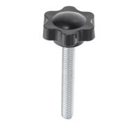 Beaupretty Clamping Screw Knob M6x40mm Star Shaped Handle with 25mm Diameter Hexagon Grip Threaded Knob for Patio Umbrella Stand and Swing Parts