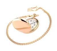 Beaupretty Clamshell Design Pocket Watch Retro Dual Sided Polished Mechanical Watch Lightweight Hanging Style for Men Women Unique for Family Friends Elegant Rose Gold Finish