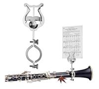 Beaupretty Clarinet Lyre Holder 2 Pack Iron Musical Instruments Accessories Silver Metal Clip Easy to Use Secure Hold for Sheet Music and Music Books