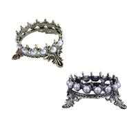 Beaupretty Classic Crown Pearl Nail Brush Holder Stand for Manicure Tools Storage, Sturdy Design Elegant Appearance for Nail Art Display and Organising 2pcs Set
