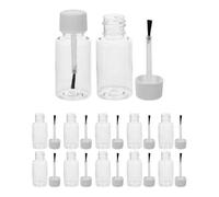 Beaupretty Clear Plastic Pet Nail Polish Bottles Nail Art Manicure Containers 12pcs with Brush Cap Refillable for DIY Polish Storage and Application