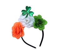 Beaupretty Clover Headband St Patrick Day Rose Hair Hoops Shamrock Flower Headdress Girls Festival Party Hair Accessory