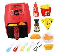 Beaupretty Color Changing Air Fryer Playset with Kitchen Pretend Cooking Food for Abs Material Educational Role Play for Fine Motor Skills and Healthy Eating Habits Development